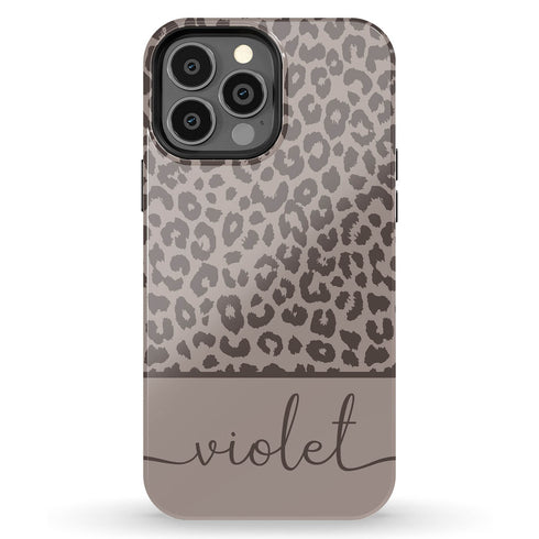 Boho Leopard Custom Name iPhone Case